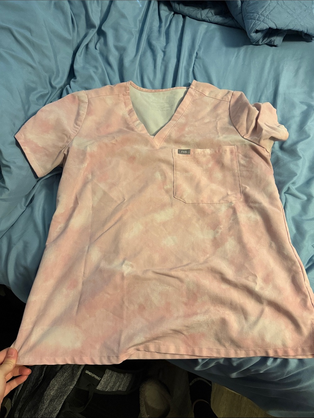 Figs Catarina Pink Tie-Dye Scrub Top